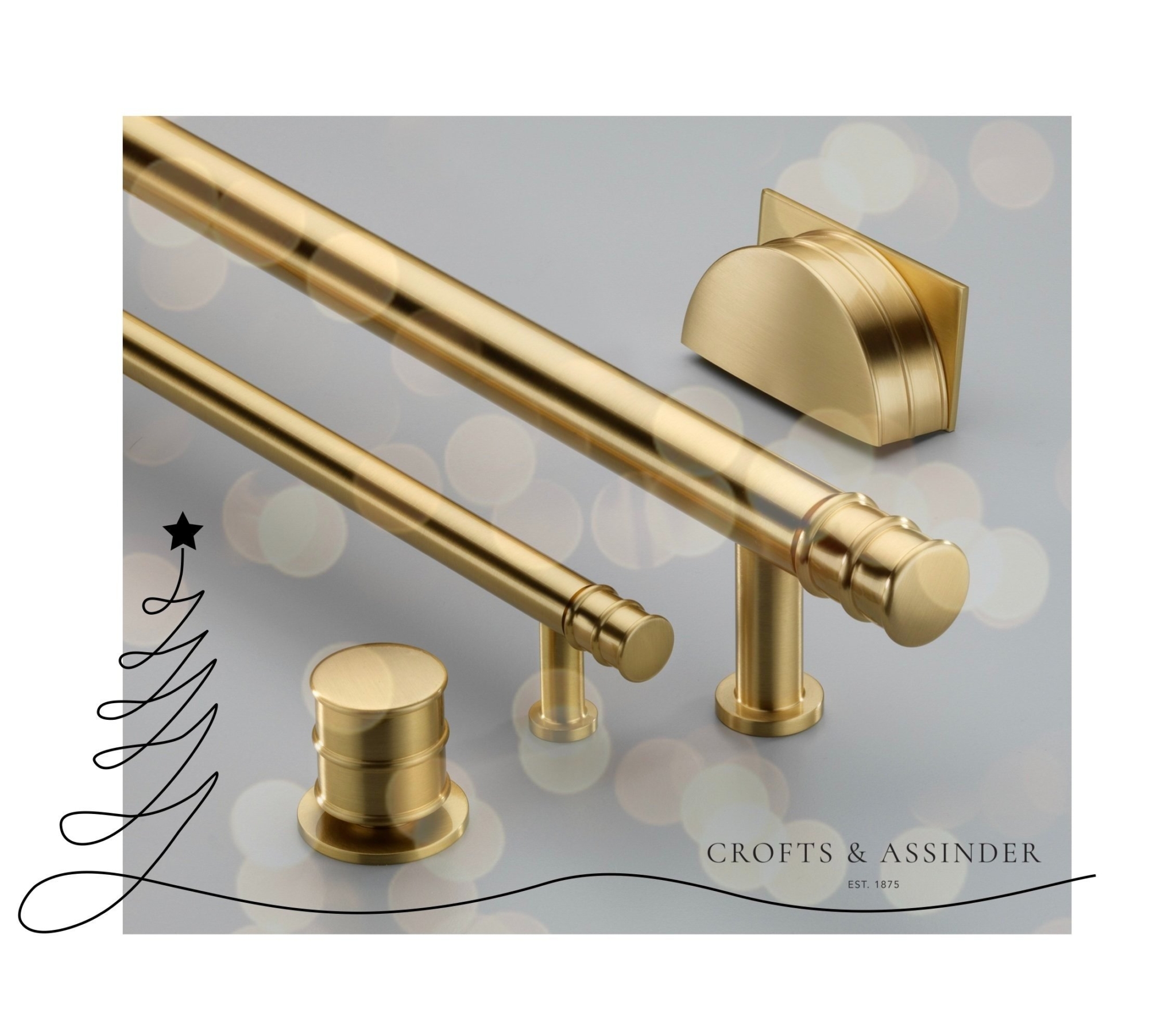 4 Crofts & Assinder handles with a Christmas overlay